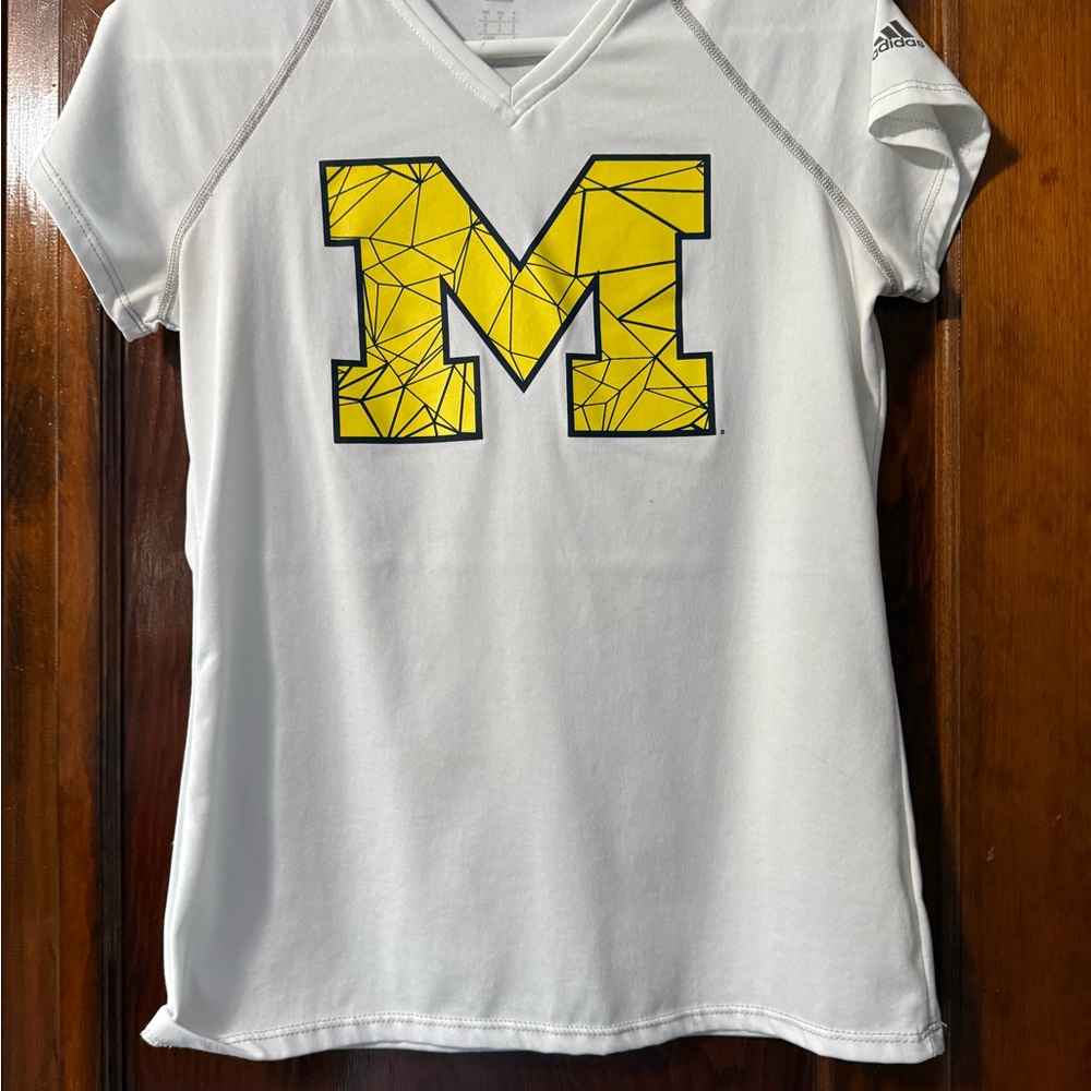 Michigan Adidas White Tee